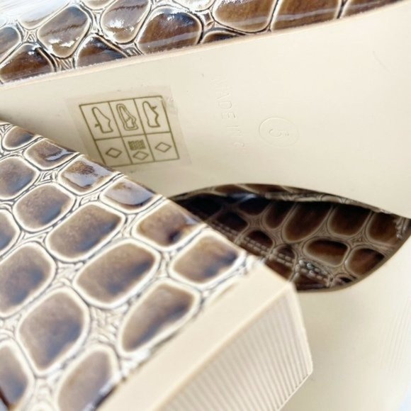 Nasty Gal NWOT Faux Croc Block Heel Ankle Boots, 5 - Picture 7 of 8